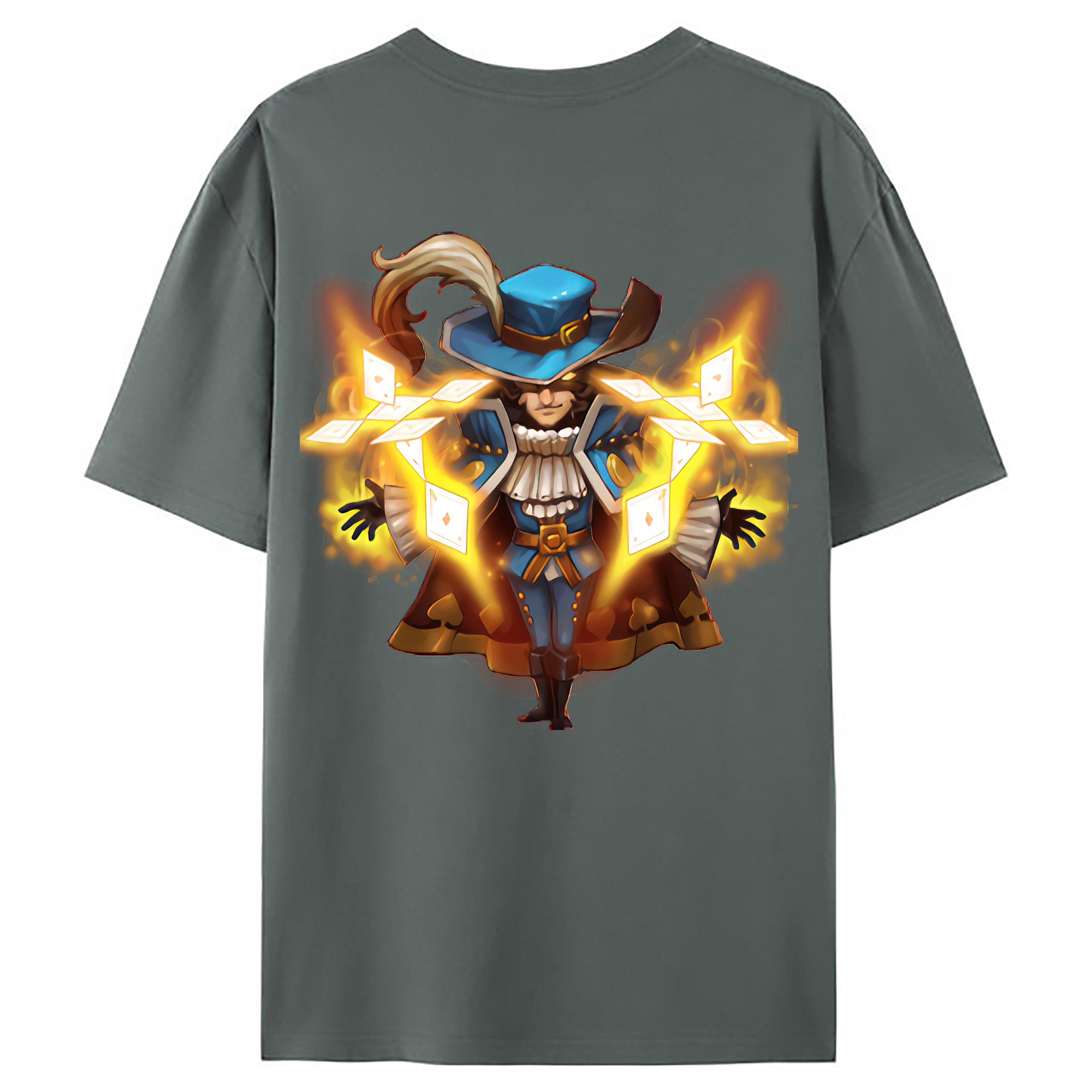（画像用） リーグ・オブ・レジェンド League of Legends LOL 綿100％ メンズ半袖Tシャツ（バックプリント） 通気性